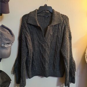 Blu Pepper Dark Gray V-Neck Sweater